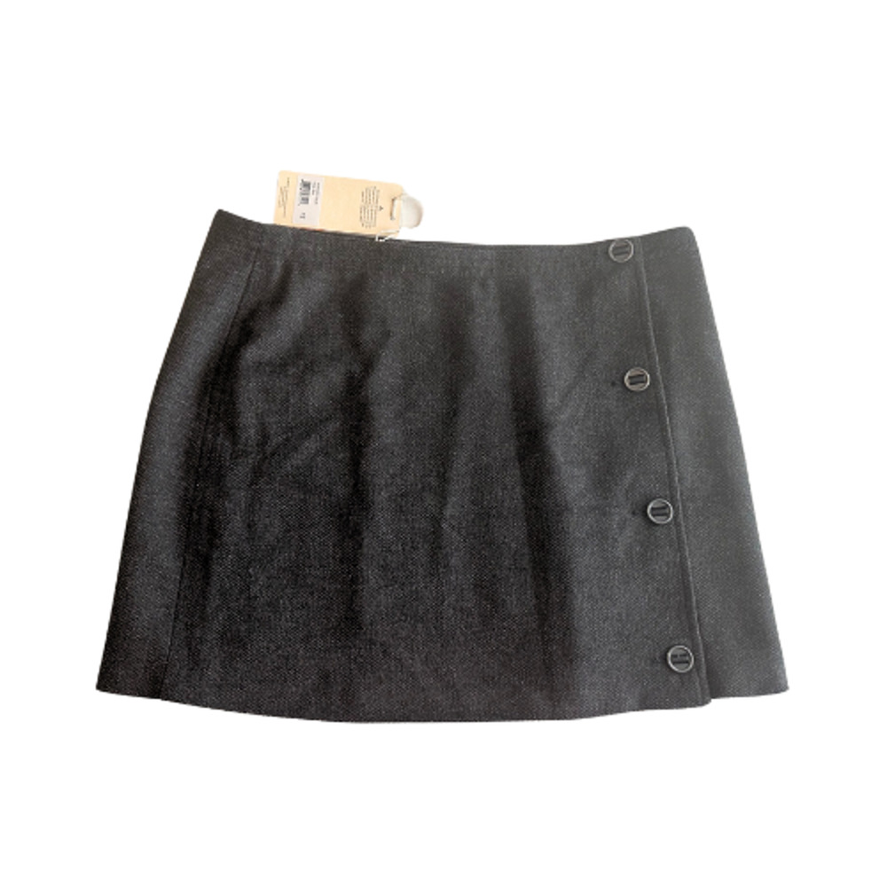 PrAna Nicky Wool-Blend Charcoal Gray Mini Skirt Size 12